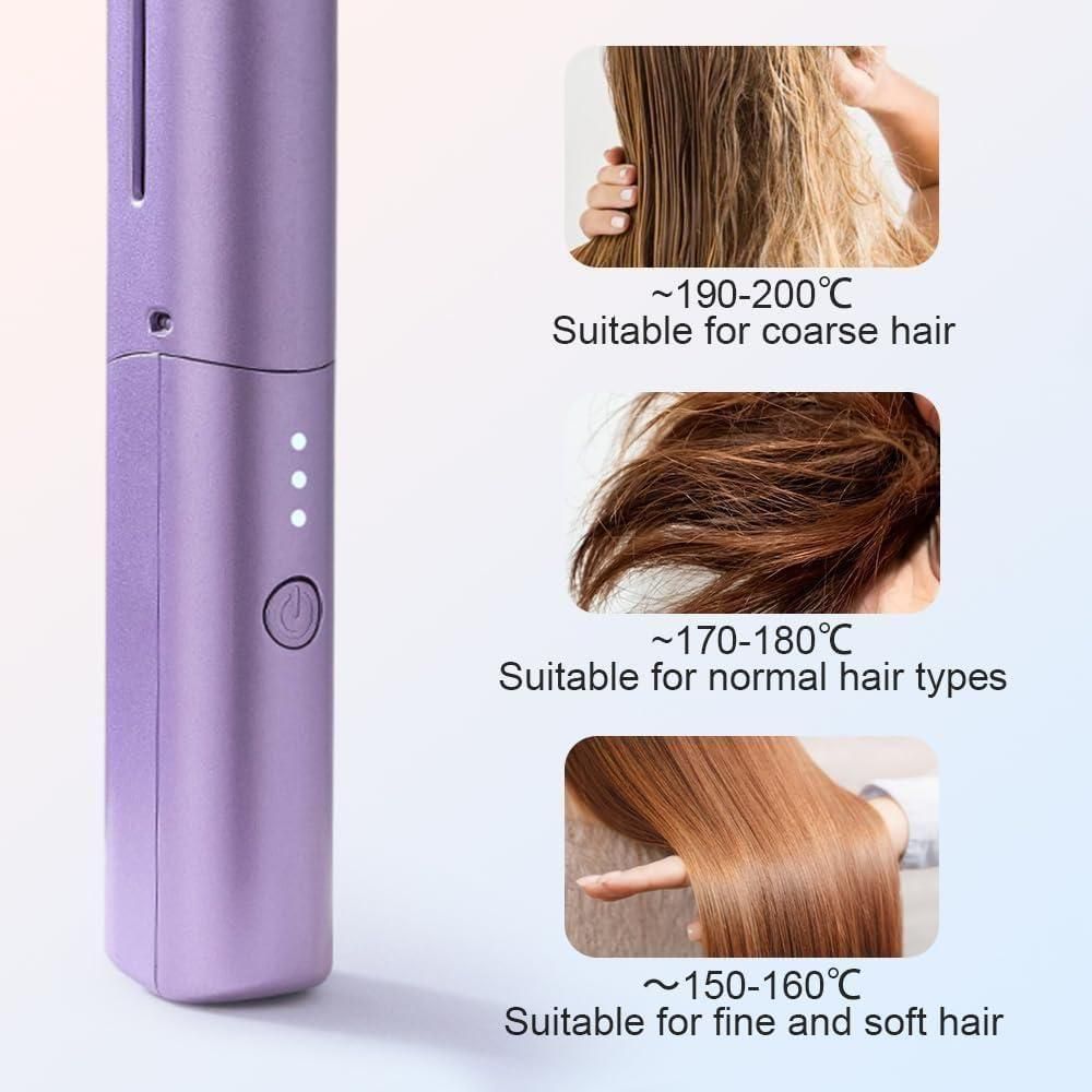Portable Mini Hair Straightener - Cordless and rechargeable